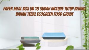 PAPER MEAL BOX UK 18 SUDAH INCLUDE TUTUP BENING BAHAN TEBAL ECOGREEN FOOD GRADE