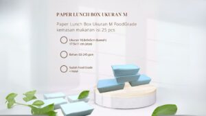 PAPER TRAY LUNCH BOX TUTUP UK M |KOTAK WADAH KERTAS